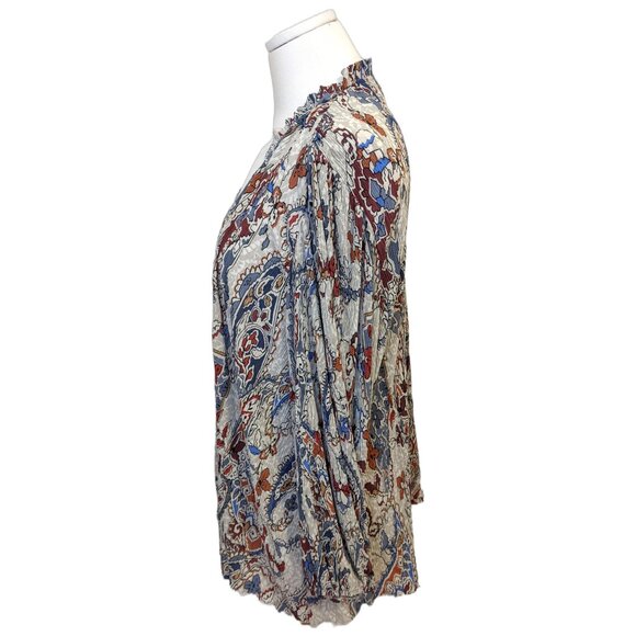 Reitmans Womens Boho Textured Paisley Blouse Western Long Sleeve Office XXL - Picture 6 of 9